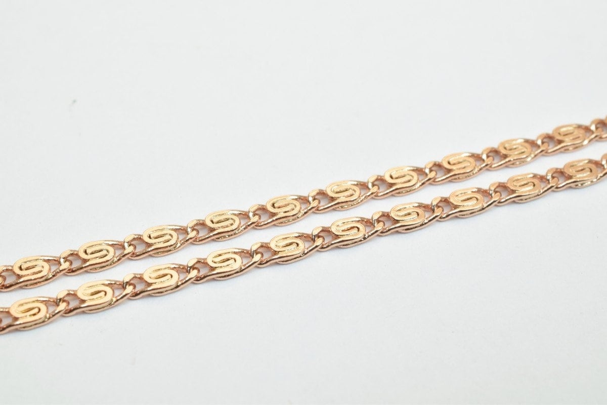 19 Inch Chain Rose Gold Filled Alternative : 18K , Tarnish Resistant Finish | 2.5mm Width, 1mm Thickness