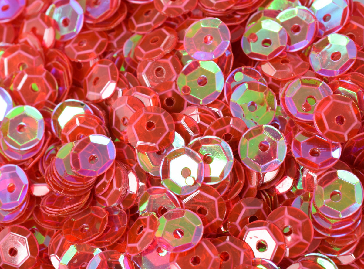 3/4/6mm Translucent Red Cup Iridescent Sheen Round Sequins/Loose Paillettes,Wholesale Sequins,Shimmering Sequin Apparel je...