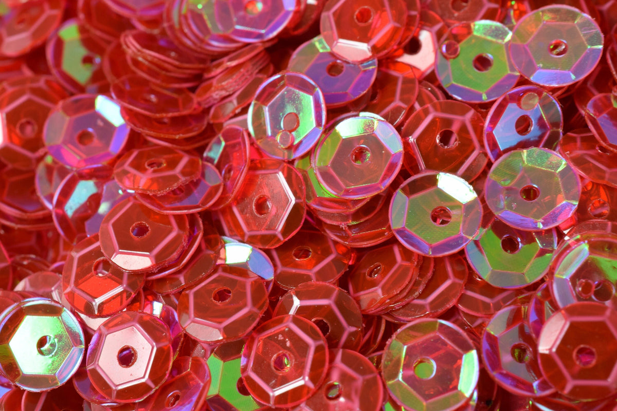 3/4/6mm Translucent Red Cup Iridescent Sheen Round Sequins/Loose Paillettes,Wholesale Sequins,Shimmering Sequin Apparel je...