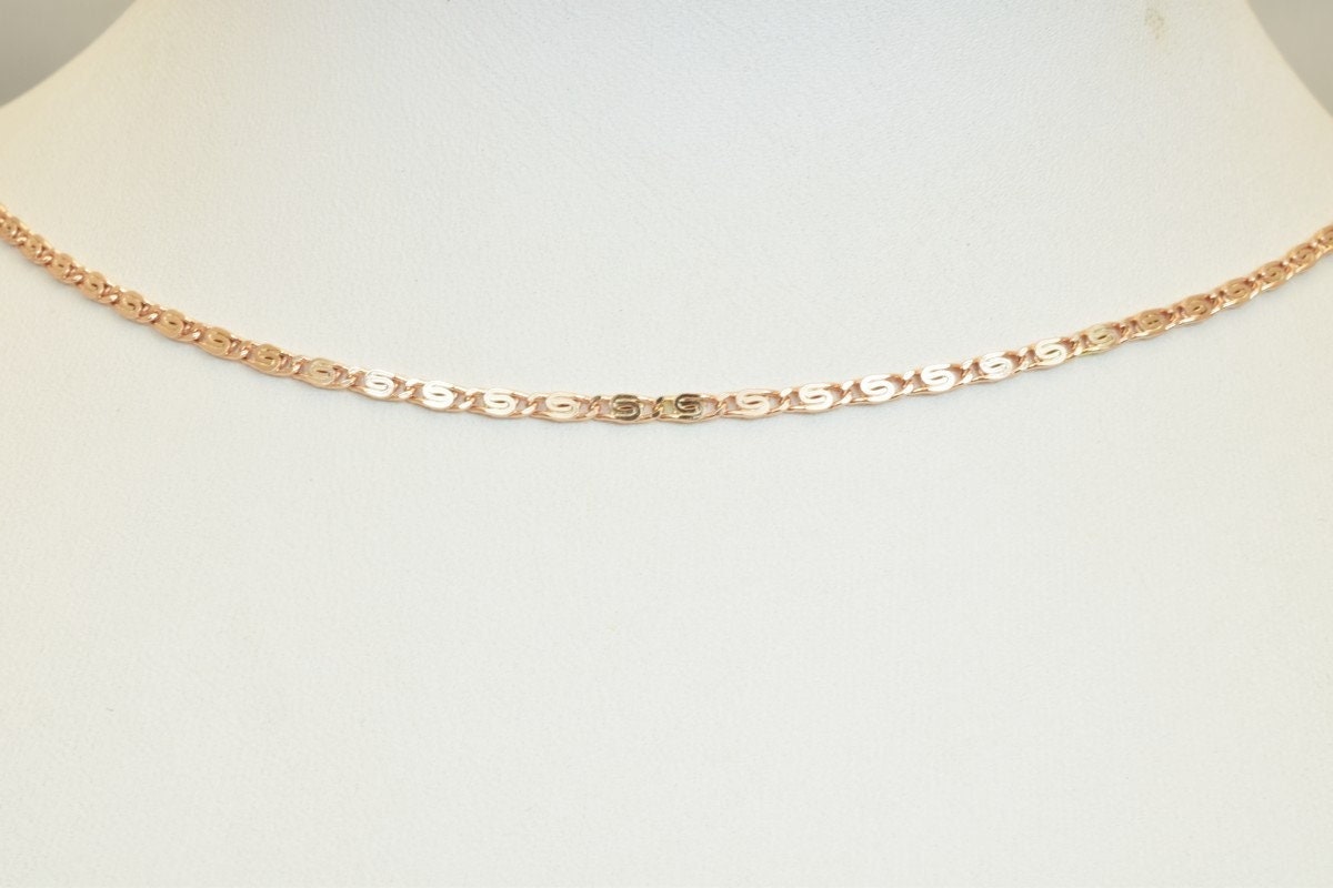 19 Inch Chain Rose Gold Filled Alternative : 18K , Tarnish Resistant Finish | 2.5mm Width, 1mm Thickness