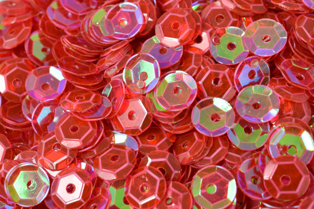 3/4/6mm Translucent Red Cup Iridescent Sheen Round Sequins/Loose Paillettes,Wholesale Sequins,Shimmering Sequin Apparel je...