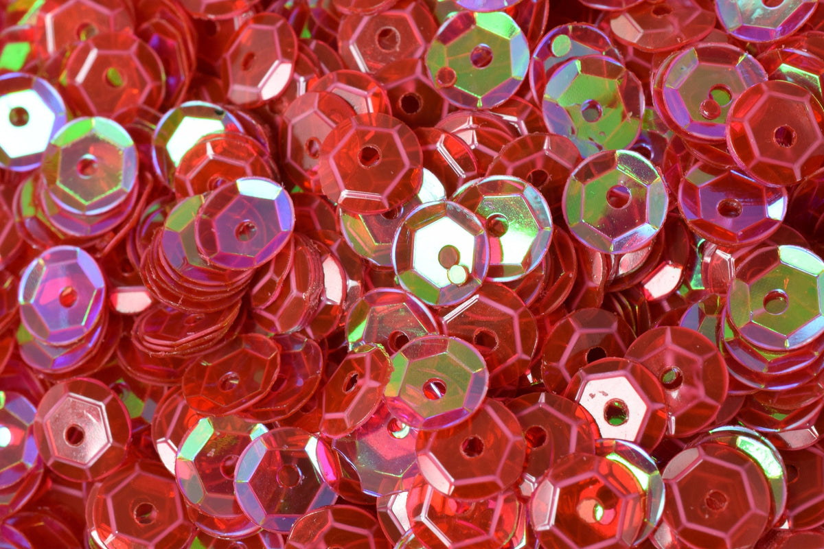 3/4/6mm Translucent Red Cup Iridescent Sheen Round Sequins/Loose Paillettes,Wholesale Sequins,Shimmering Sequin Apparel je...
