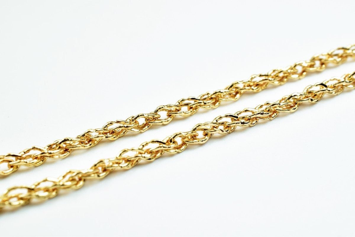 18K Pinky Gold Chain Jewelry Making, Tarnish Resistant (17.25" Length, 2mm Width, Spring Clasp)