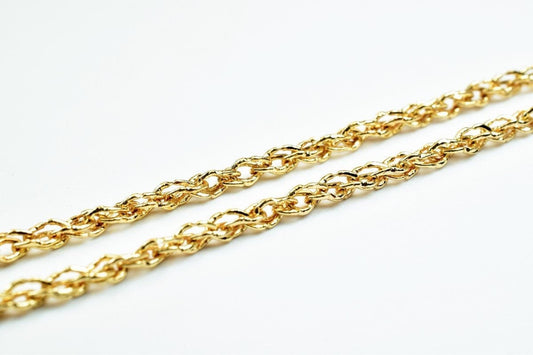 18K Pinky Gold Chain Jewelry Making, Tarnish Resistant (17.25" Length, 2mm Width, Spring Clasp)