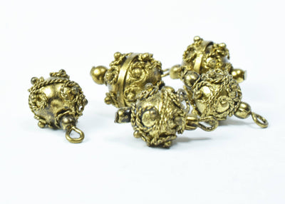 13mm/14mm Bali Eye Pin Antique Gold Plastic Beads/ Sold by 100pcs, Elaborate lightweight plastic, 2mm eye pin, Elaborate b...