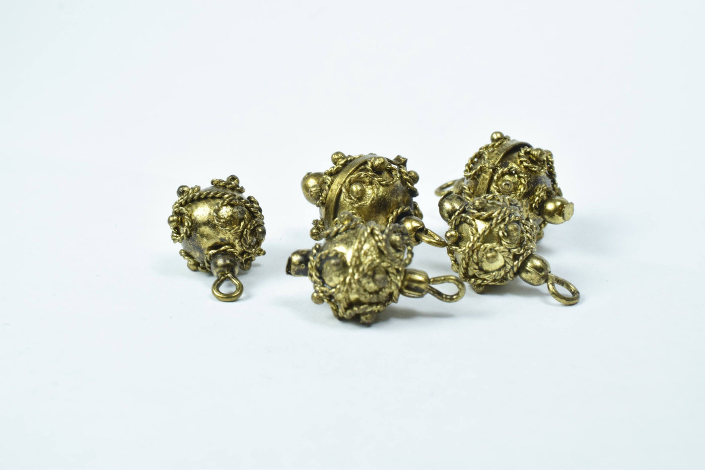 13mm/14mm Bali Eye Pin Antique Gold Plastic Beads/ Sold by 100pcs, Elaborate lightweight plastic, 2mm eye pin, Elaborate b...