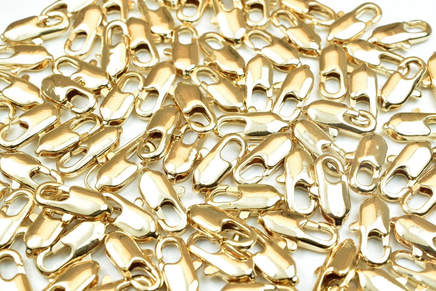 Tarnish-Resistant Gold Lobster Claw Clasps - Jewelry Findings - Finish, 18K and 14K Options, Multiple Sizes
