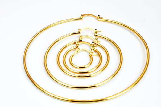 Plain Hoop Earrings, 18K Gold Filled EP Findings,15mm, 20mm, 25mm, 30mm, 35mm, 40mm, 50mm,  thickness of 1.5mm; only 15mm...