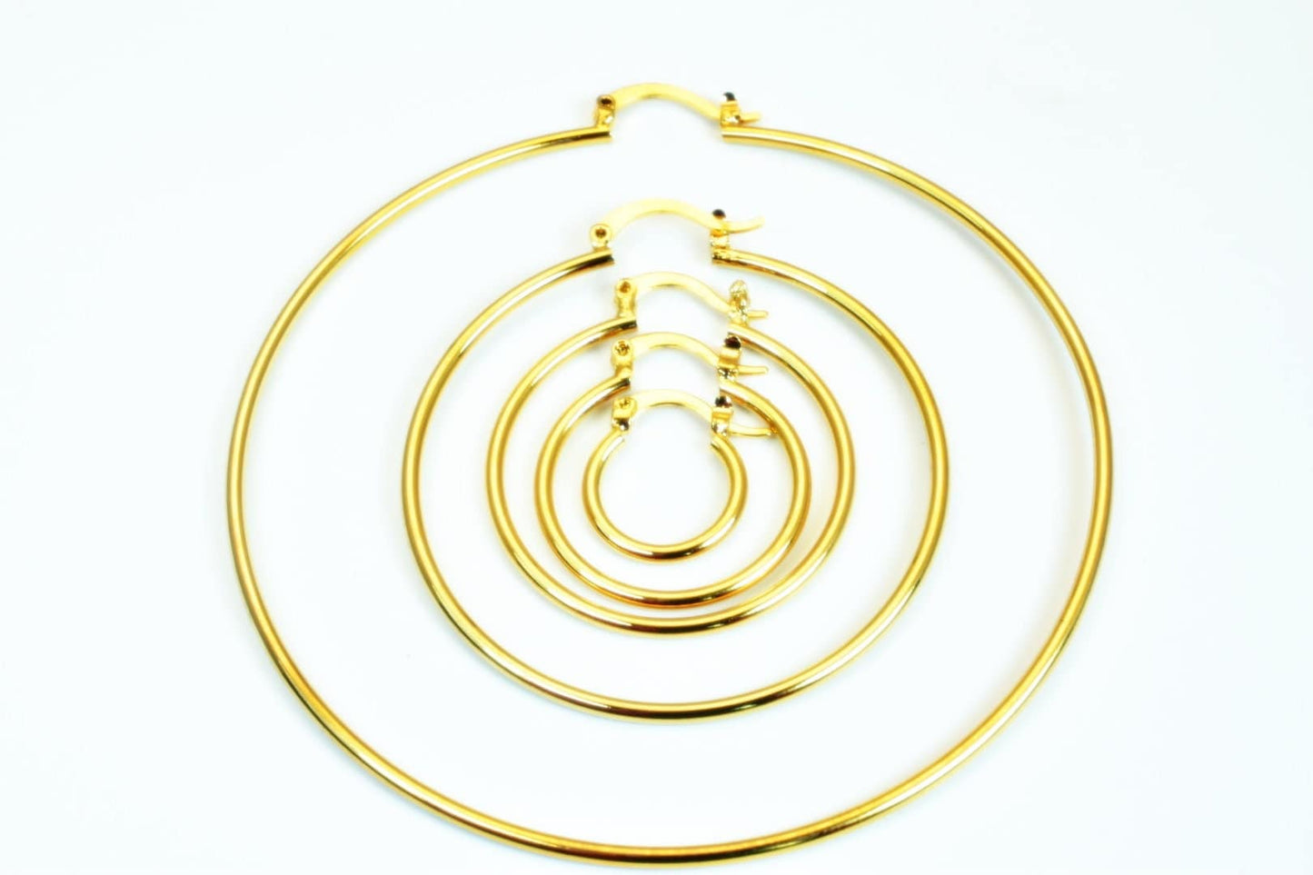 Plain Hoop Earrings, 18K Gold Filled EP Findings,15mm, 20mm, 25mm, 30mm, 35mm, 40mm, 50mm,  thickness of 1.5mm; only 15mm...