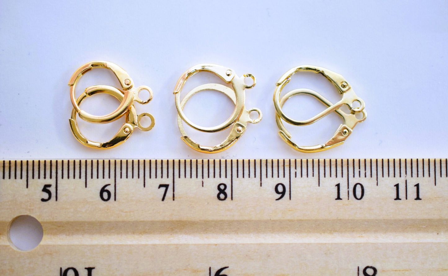 Lever Back Earring Hooks Jewelry Findings, Warm Gold Tone (Multiple Sizes, Secure Closure, Comfortable Wear)