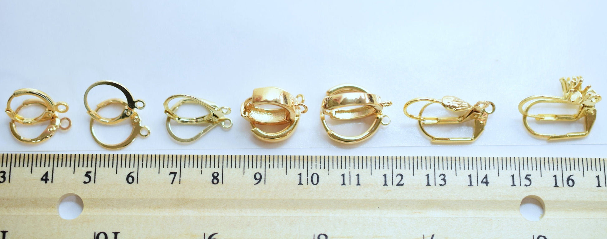 Lever Back Earring Hooks Jewelry Findings, Warm Gold Tone (Multiple Sizes, Secure Closure, Comfortable Wear)