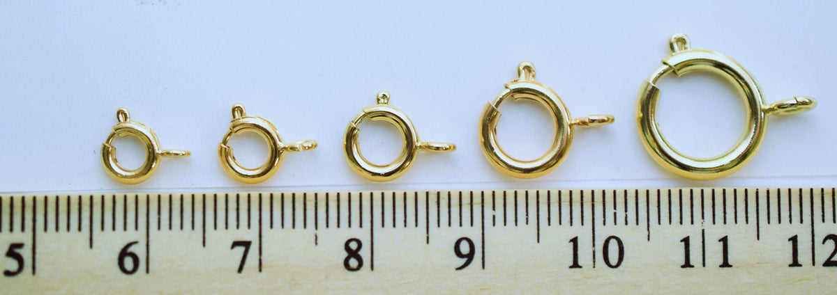 Gold Filled Look, EP spring and round clasp size 5mm/6mm/7mm/9mm/12mm Findings jewelry making supplies - detail image 3