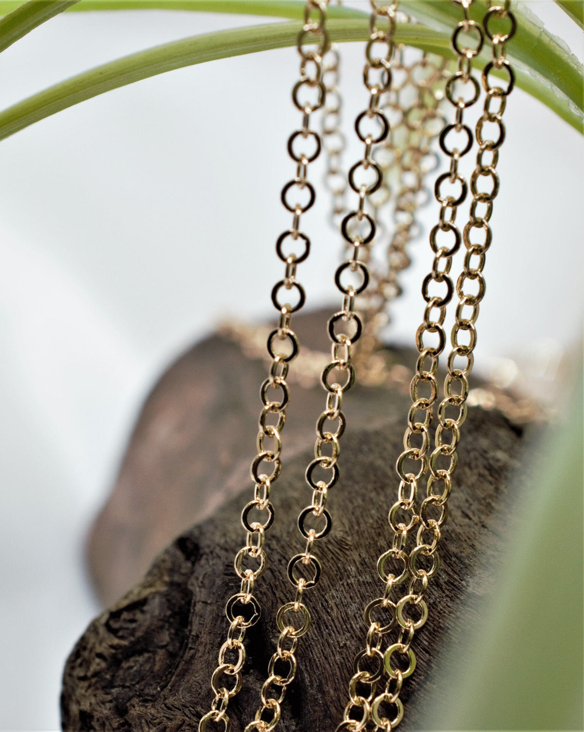 3 Ft Gold Filled Look, Flat Cable, Link Extension Chain 18K 1.15/1.25/1.6/1.75/2.0/2.10/2.25/3.0/3.25mm Findings dainty sh...