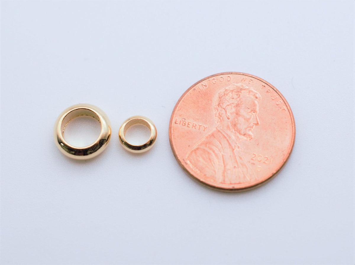 18K Gold Filled Look, Rondel Spacer Beads, Plain Beads, Seamless Roundel, Various Sizes 6mm, 8mm , 9mm Spacer Findings Bea...