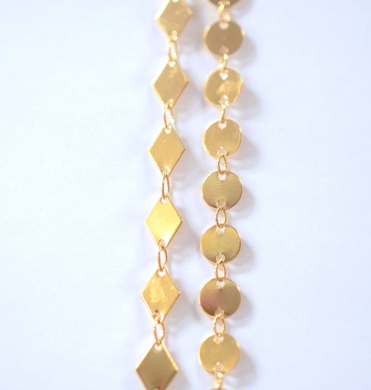3 Feet 18K Gold Filled Look, Chain Diamond/Round link Necklace customize Chain Width 6mm findings for Jewelry supplier and...