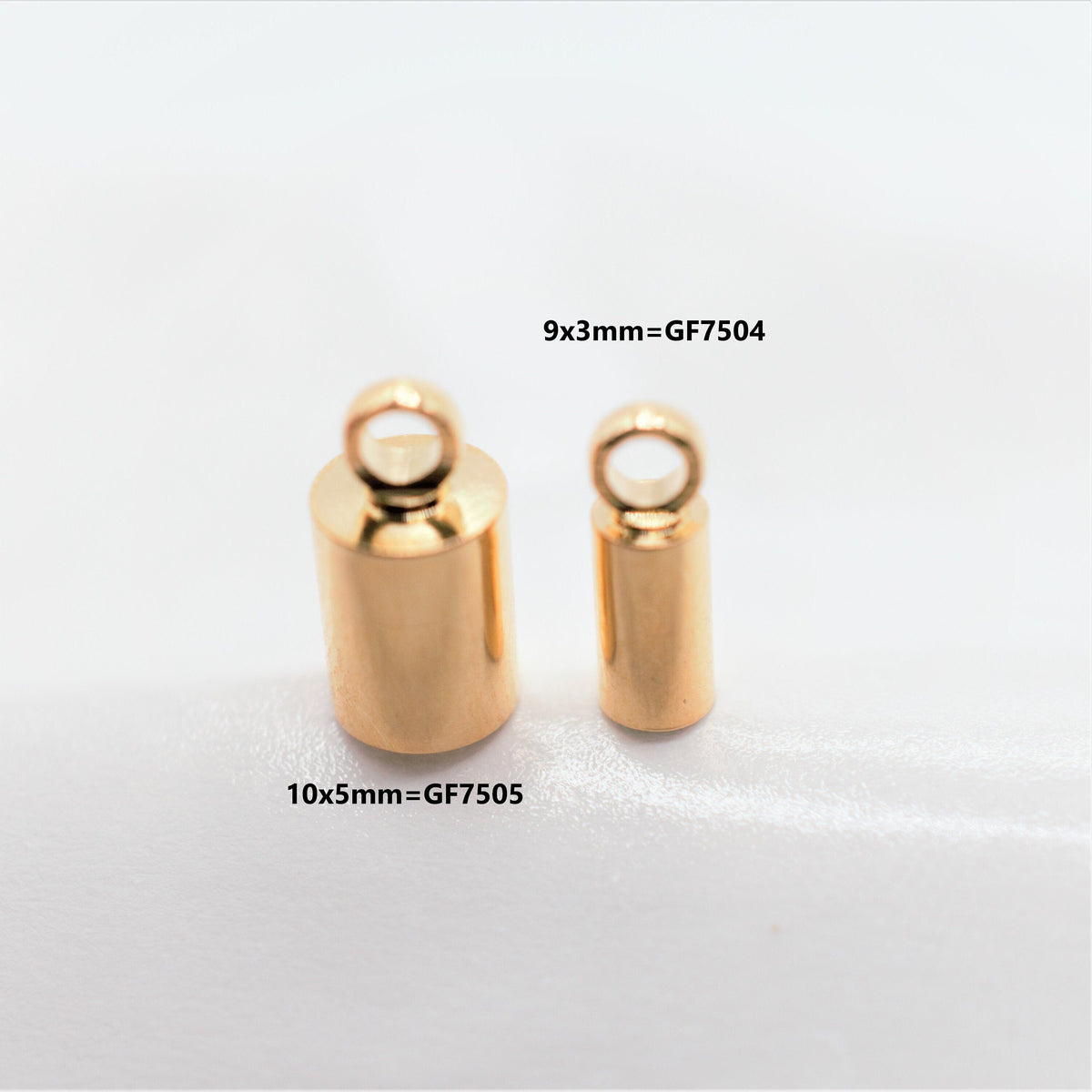 Crimp Cover Cord End Tip Beads For Jewelry Supplier Findings and Wholesale Sale by 10 PCs/ PK Gold Filled Look jewelry mak...