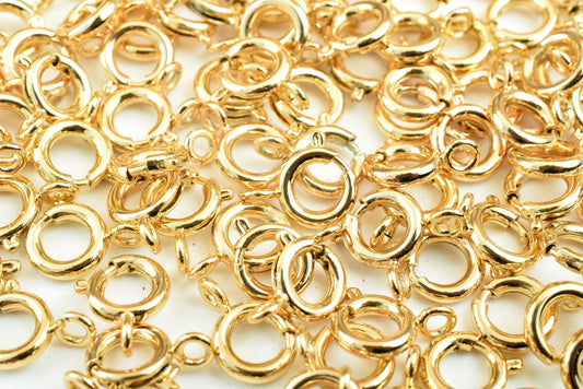 10 PCs 18K Gold Filled Look, Spring Clasp, Various Sizes, 6mm, 9mm, 10mm , 12mm  Gold Filled Look, Findings Beads Jewelry...