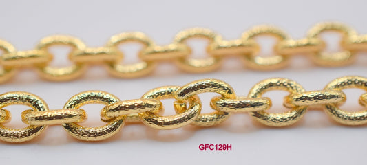 Gold Filled Look,Cable Link twist looking Chain Necklace 3 Feet 9x11mm , 18K Findings For Jewelry Making GFC129H personali...