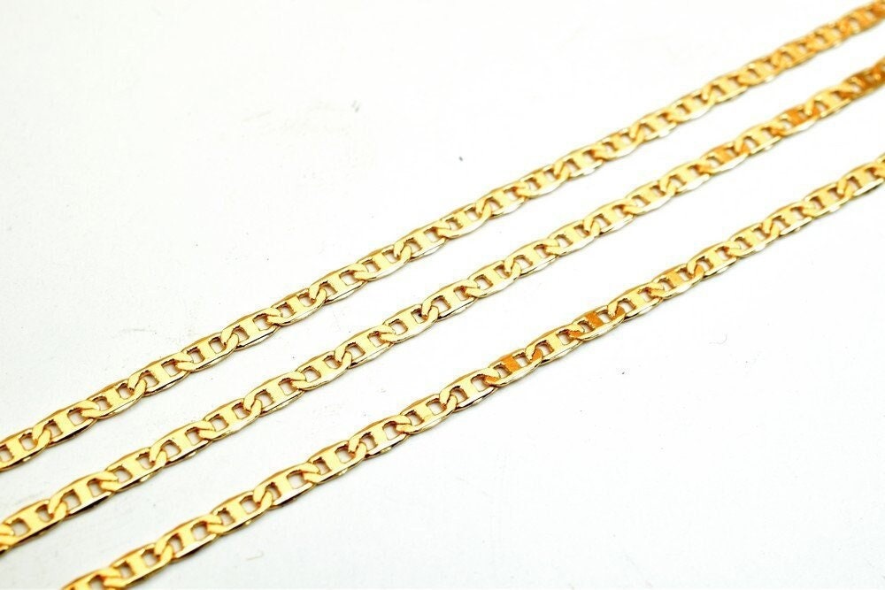 3 Foots 18K Pinky Gold Filled Look, Anchor, Marine, Figarucci Chain Width 2mm Thickness 0.5mm Gold Filled finding for Jewe...