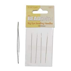 Big Eye Beading Needles Jewelry Making Tools, Large Soldered Eye (2.125" & 5", Assorted Packs, Steel)