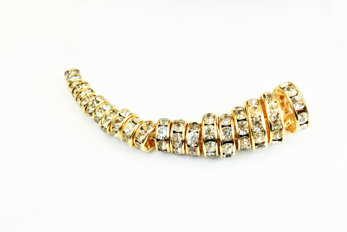 18K Gold Filled Look,Roundel Spacer Beads, Clear Rhinestone,Sizes 4mm/5mm/6mm/7mm/8mm/10mm/12mm  Spacer Findings Jewelry U...
