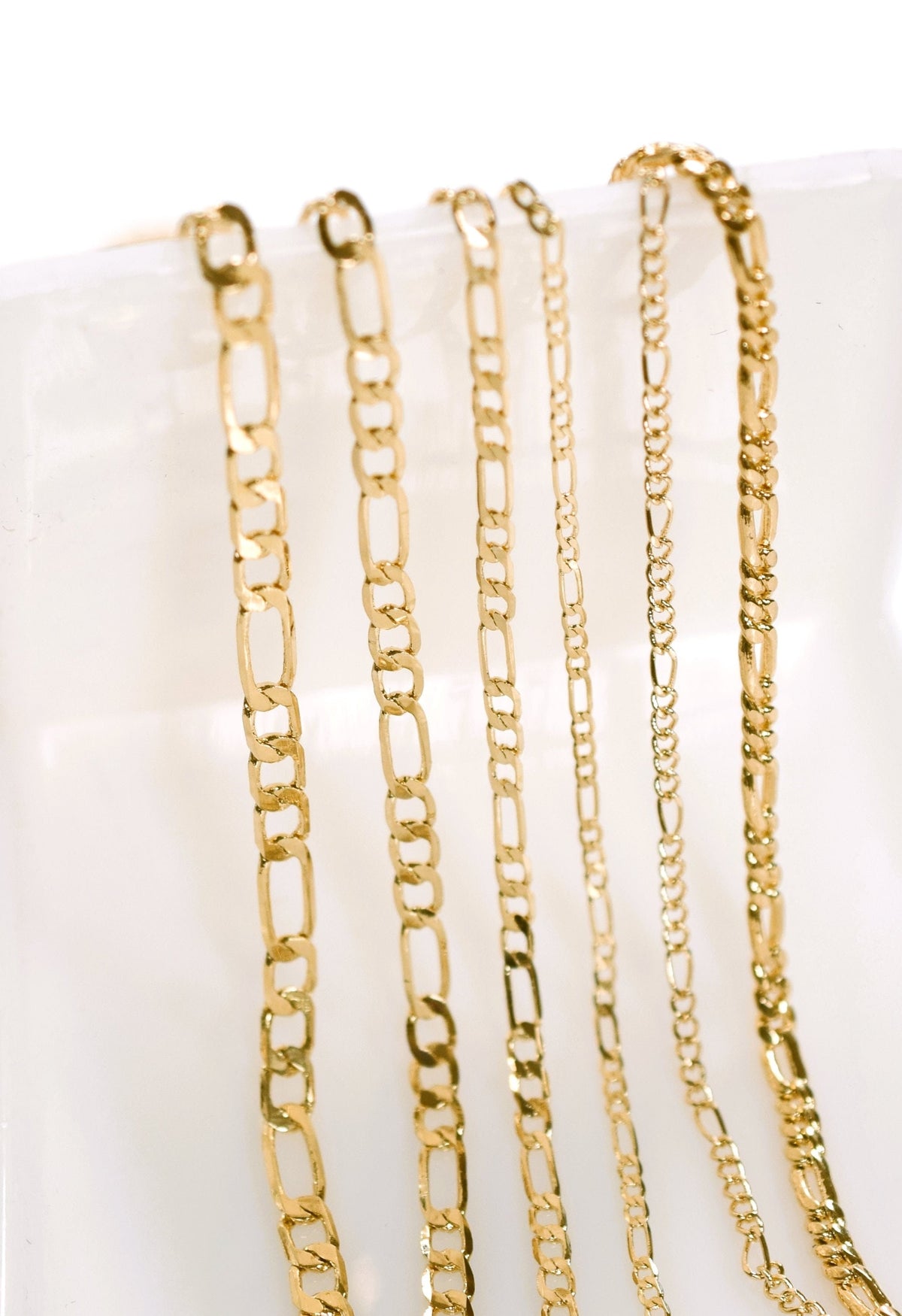 3 Feet 18K Gold Filled Look, Chain Figaro Curb Necklace personalize Chain Width 2mm/3mm/3.5mm/4mm findings for Jewelry Sup...