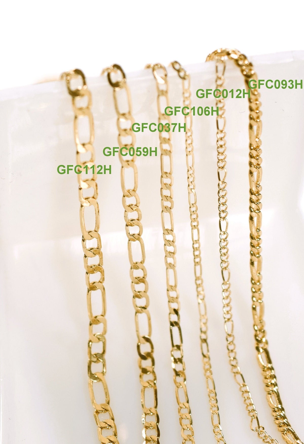 3 Feet 18K Gold Filled Look, Chain Figaro Curb Necklace personalize Chain Width 2mm/3mm/3.5mm/4mm findings for Jewelry Sup...