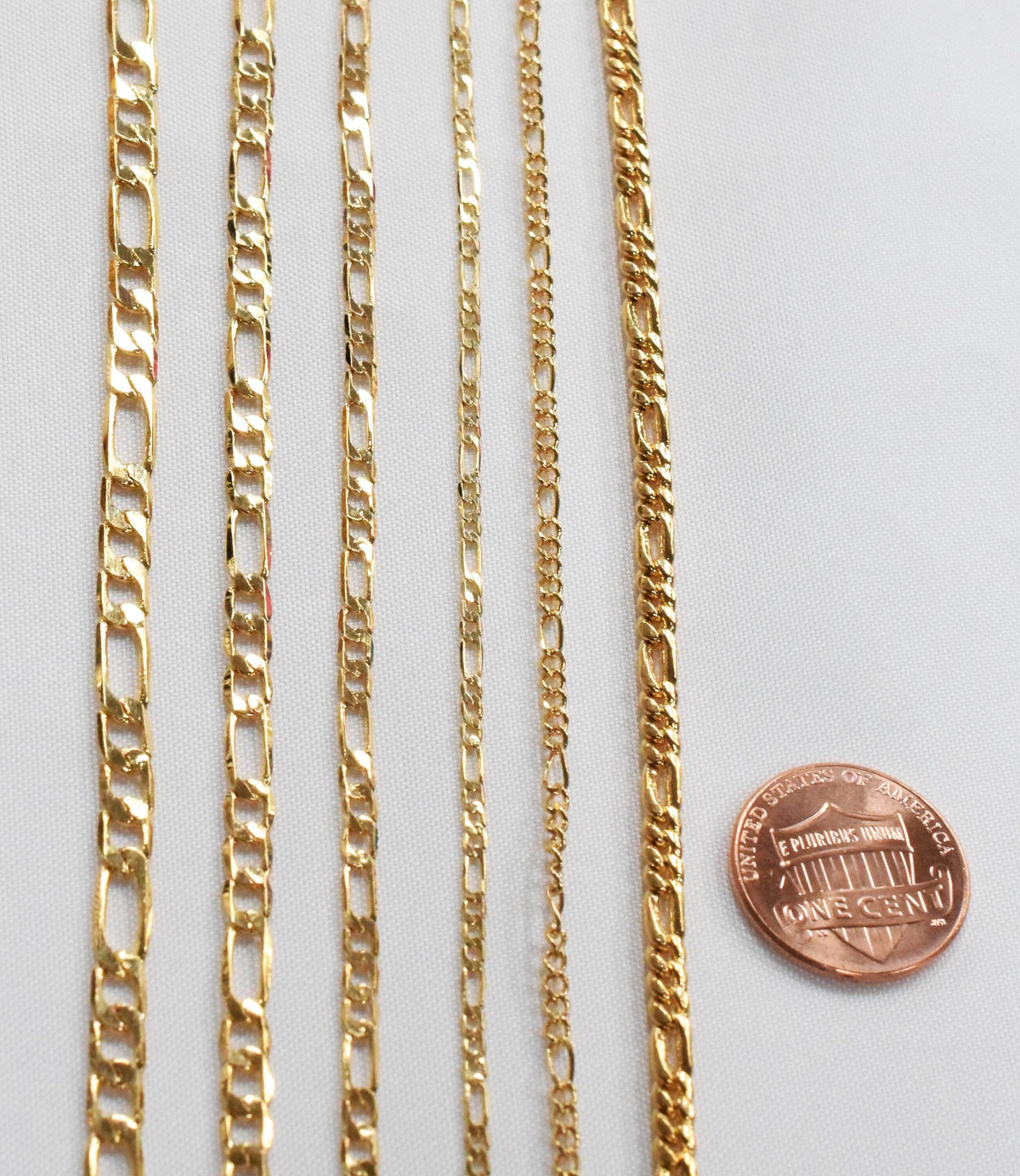 3 Feet 18K Gold Filled Look, Chain Figaro Curb Necklace personalize Chain Width 2mm/3mm/3.5mm/4mm findings for Jewelry Sup...