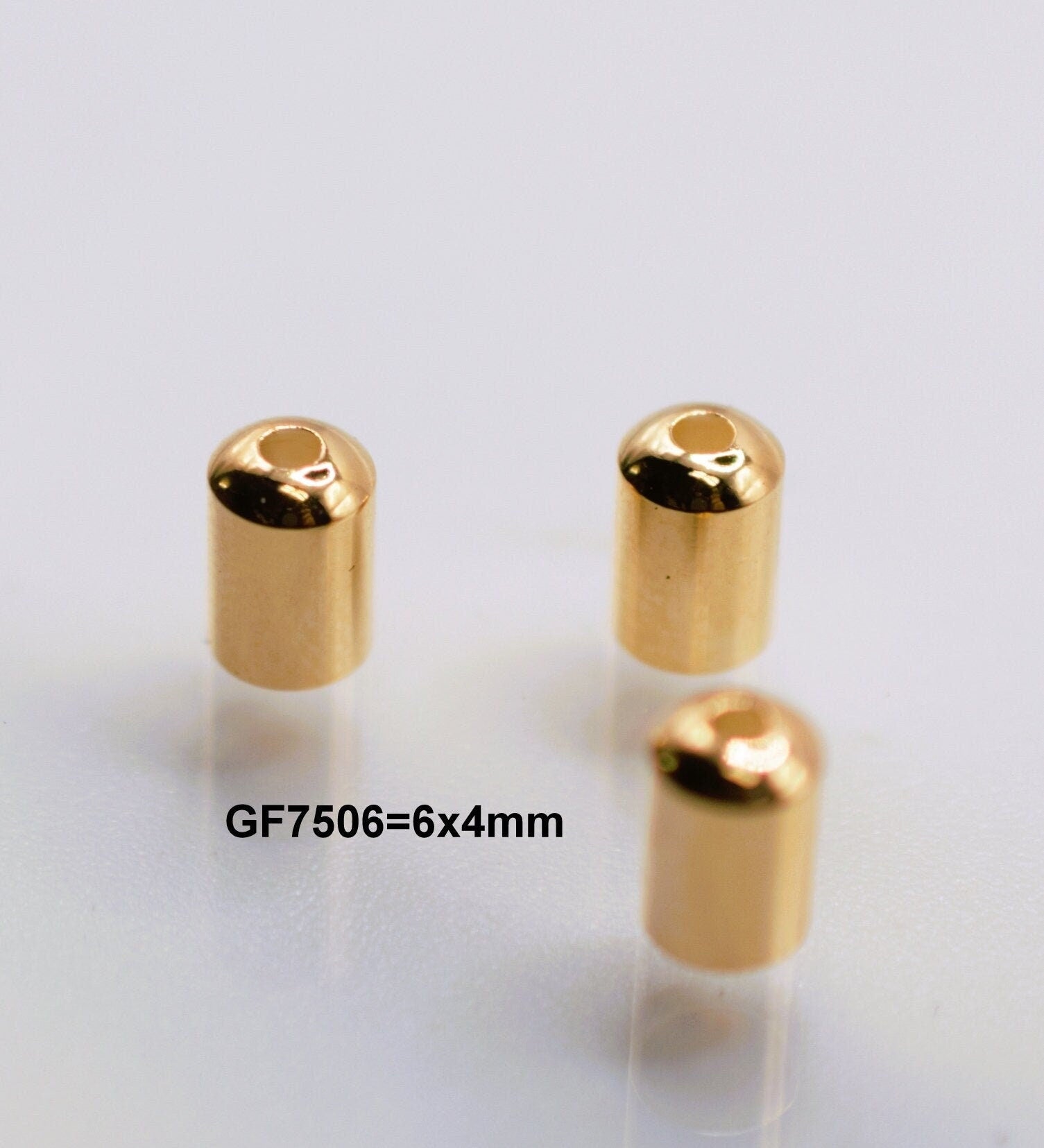 Crimp Cover Cord End Tip Beads For Jewelry Supplier Findings and Wholesale Sale by 10 PCs/ PK Gold Filled Look jewelry mak...