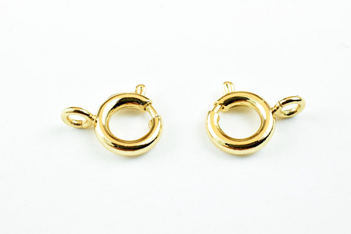 10 PCs 18K Gold Filled Look, Spring Clasp, Various Sizes, 6mm, 9mm, 10mm , 12mm  Gold Filled Look, Findings Beads Jewelry...