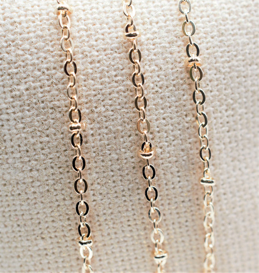 Gold Filled Look, Satellite Chain, Cable Findings customize Chain layered necklace For Jewelry Supplier 3 Feet 1.8mm/2.5mm...