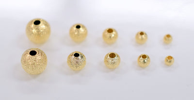 14K Gold Filled Look, Round Beads, Stardust Ball, Various Sizes 3mm, 4mm, 5mm, 6mm, 8mm, 10mm  Spacer Findings Beads Jewel...
