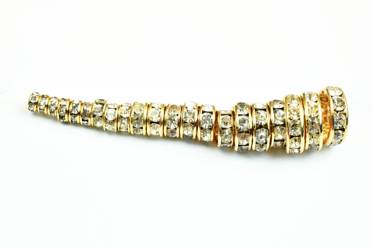 18K Gold Filled Look,Roundel Spacer Beads, Clear Rhinestone,Sizes 4mm/5mm/6mm/7mm/8mm/10mm/12mm  Spacer Findings Jewelry U...