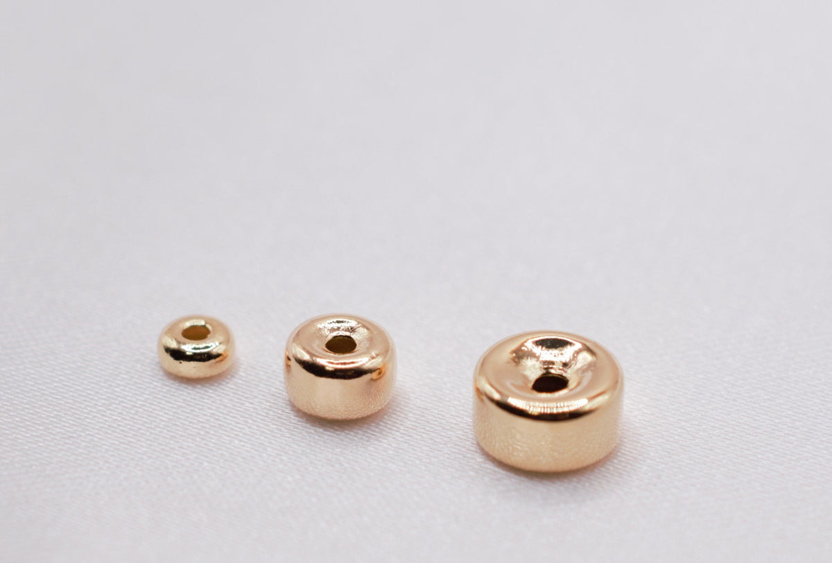 18K Gold Filled Look,Rondel Spacer Beads,Plain Beads, Stardust Roundel, Various Sizes 4mm, 6mm, 8mm,10mm Spacer Findings J...