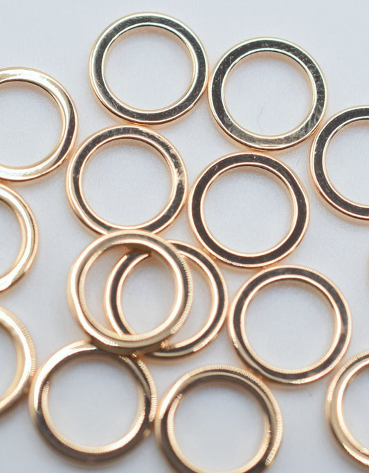 18K Gold Filled Look, Square wire closed jump ring gold Filled as 18K  8mm/10mm/12mm sold 12 PCs/PK jewelry making supplies