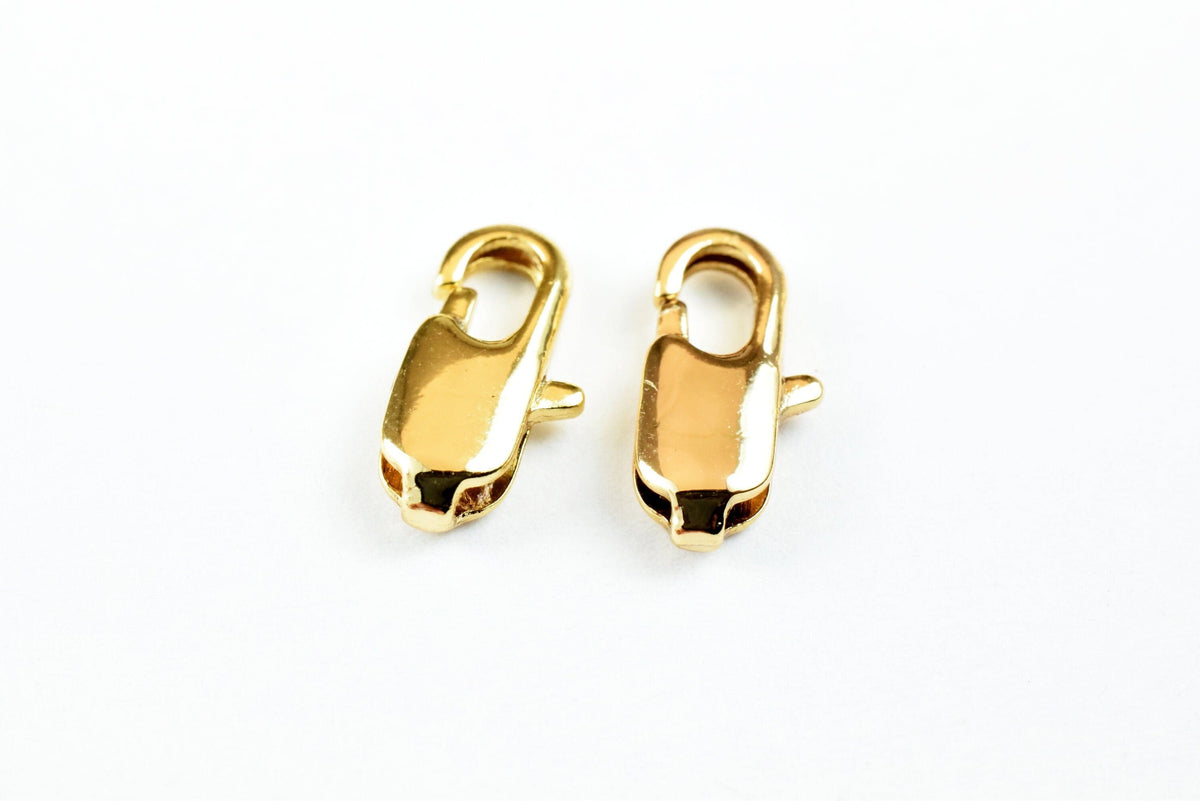 5 PCs 18K Gold Filled Look, Lobster Claw Clasp, Various Sizes, 5x10mm, 5.5x12mm, 6x12mm Gold Filled Look, Findings Beads J...
