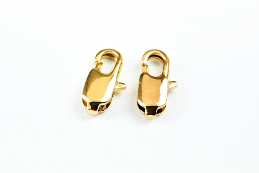 5 PCs 18K Gold Filled Look, Lobster Claw Clasp, Various Sizes, 5x10mm, 5.5x12mm, 6x12mm Gold Filled Look, Findings Beads J...