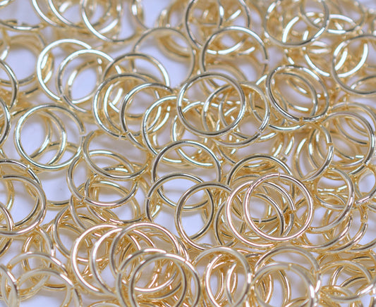 14K Gold Filled Look, Jump Rings Beads Sizes 3mm, 4mm, 5mm, 6mm, 8mm, 10mm, 12mm  Spacer Findings Jewelry USA Open/Closed...
