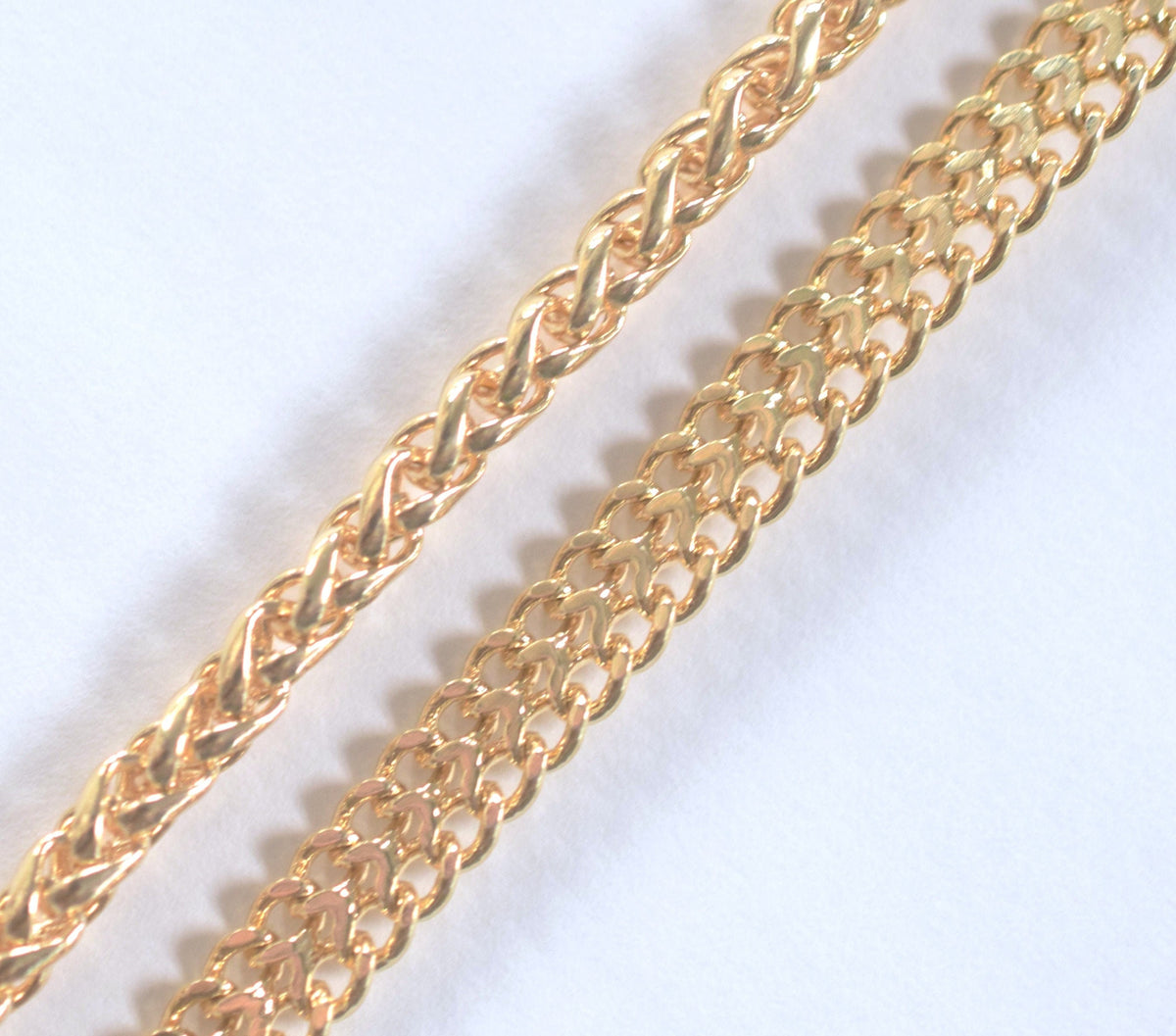 3 feet Gold Filled Look,Long Flat Cable Link Bismarck Cuban Chain Size 6mm, Wheat 4mm Customize necklace chain For Jewelry...