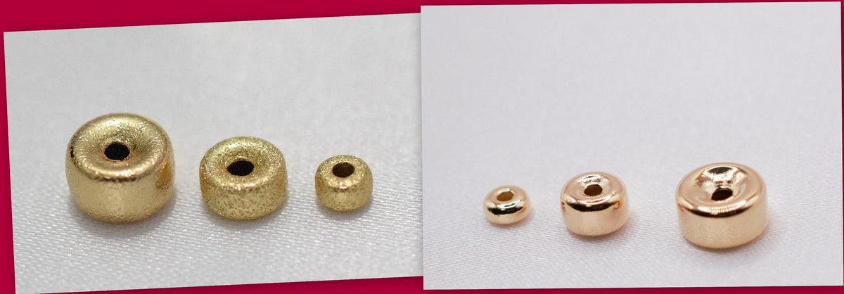 18K Gold Filled Look,Rondel Spacer Beads,Plain Beads, Stardust Roundel, Various Sizes 4mm, 6mm, 8mm,10mm Spacer Findings J...
