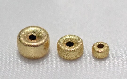 18K Gold Filled Look,Rondel Spacer Beads,Plain Beads, Stardust Roundel, Various Sizes 4mm, 6mm, 8mm,10mm Spacer Findings J...