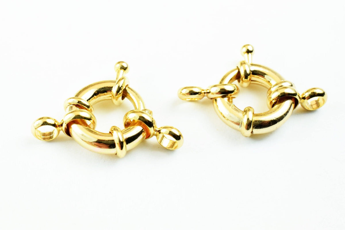 Wheel Spring Ring Clasp, Sizes, 10mm, 11mm, 13mm, 15mm,19mm,21mm 18K Gold Filled Alternative Findings Jewelry supplies 6 P...