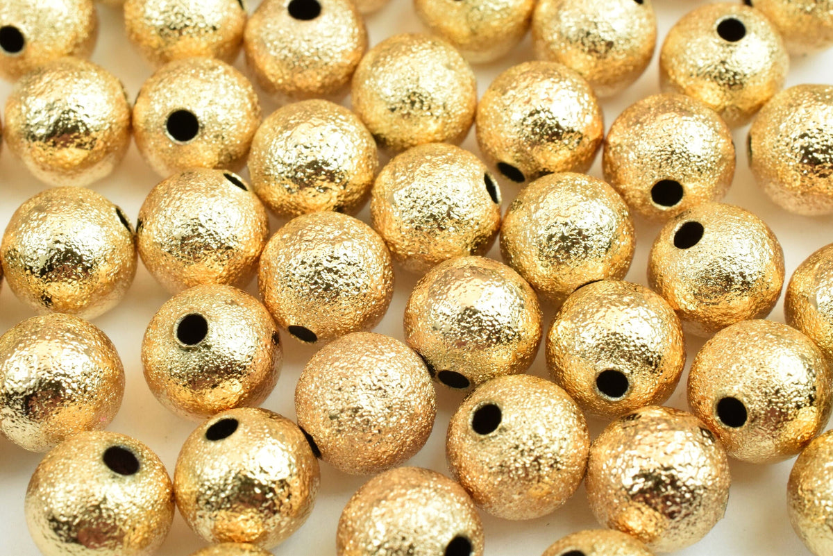 18K Gold Filled Look,Round Beads,Stardust Ball, Various Sizes, 2mm, 3mm, 4mm, 5mm, 6mm, 8mm, 10mm  Spacer Findings Beads J...
