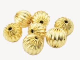 18K/14K Gold Filled Look,Round Beads, Watermelon Ball, Sizes 4mm, 6mm, 8mm,10mm Spacer Findings Jewelry USA Seller and Who...