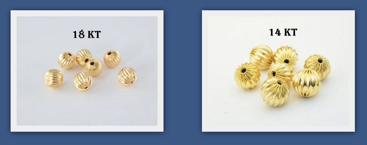 18K/14K Gold Filled Look,Round Beads, Watermelon Ball, Sizes 4mm, 6mm, 8mm,10mm Spacer Findings Jewelry USA Seller and Who...