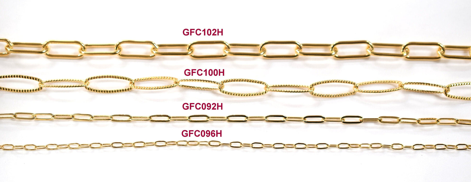 18K/14K Gold Filled Look, Paper Clip Cable Link Chain findings necklace Jewelry 3 FT/ PK jewelry making supplies - detail...