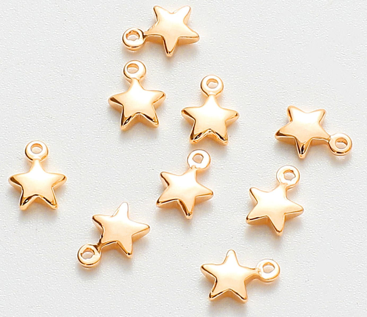 Gold Filled Alternative EP Charm Beads Findings For Jewelry, Heart & Star Charms, Tube Hangers (7x9mm-15mm, Base, Water Resistant)