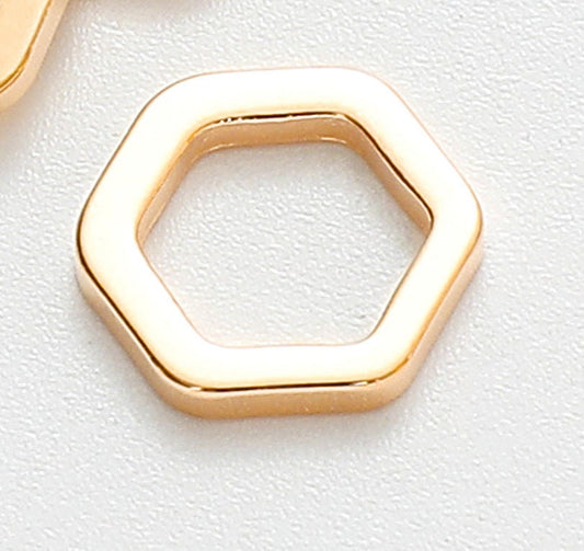 Gold Filled Alternative EP Hexagon Closed Jump Rings, Jewelry Findings, 18K Gold Tone (6mm-10mm Sizes, Base )