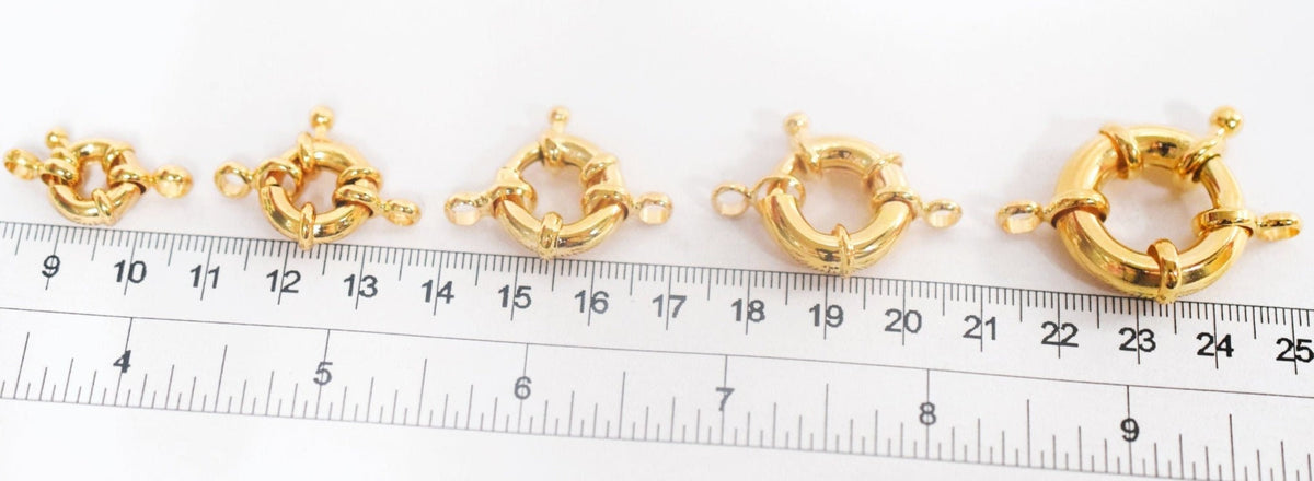 Gold Filled EP anchor wheel round spring clasp size 9mm,11mm,13mm,15mm,20mm Findings for jewelry supplier and wholesale je...