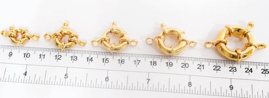 Gold Filled EP anchor wheel round spring clasp size 9mm,11mm,13mm,15mm,20mm Findings for jewelry supplier and wholesale je...